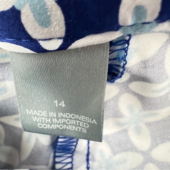 Liz Claiborne Shorts Women's 14 Sloane Floral Patterned Cuffed Hem Blue Pockets - Picture 5 of 12